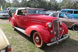 Roadster 1935 conservant la carrosserie de 1934 mais nommé Master Deluxe.