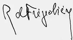 signature de Renaud de la Frégeolière