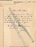 1er juillet 1943, dernière lettre à son frère Théo.