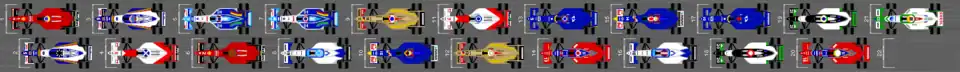 Schéma de la grille de départ du Grand Prix de Saint-Marin 1996