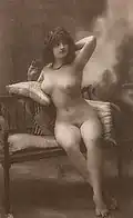Photographie de nu par un photographe inconnu, XIXe&nbsp;siècle.
