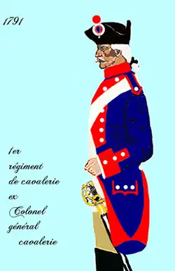 1er régiment de cavalerie à partir de 1791