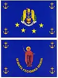 Pavillon de visite des officiers supérieurs et pavillon de la fête de la Marine (15 août, Sainte Marie Majeure).