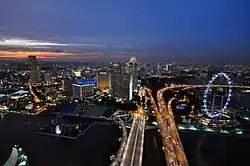 Singapour vu du SkyPark en 2010.