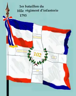 Drapeau du 1er bataillon du 102e régiment d'infanterie de ligne de 1793 à 1804