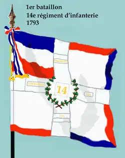 Drapeau du 1er bataillon du 14e régiment d'infanterie de ligne de 1793 à 1804