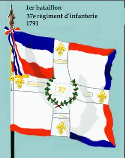 Drapeau du 1er bataillon du 37e régiment d'infanterie de ligne de 1791 à 1793