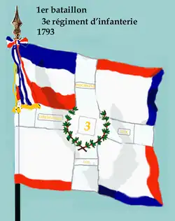 Drapeau du 1er bataillon du 3e régiment d'infanterie de ligne de 1793 à 1804
