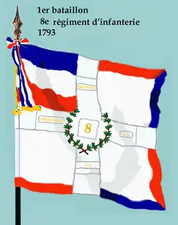 Drapeau du 1er bataillon du 8e régiment d'infanterie de ligne de 1793 à 1804