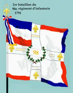 Drapeau du 1er&nbsp;bataillon du 98e&nbsp;régiment d'infanterie de ligne de 1791 à 1793