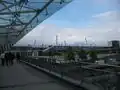 L'Extérieur du stade Gerhard Hanappi, à proximité de la rivière Vienne à Hütteldorf