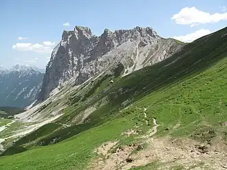 Vue de la face nord-ouest de la Gehrenspitze.