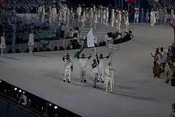 Photographie de l'entrée de la délégation pakistanaise lors de la cérémonie d'ouverture.