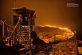 Mirador, clôture et éclairages nocturnes du côté sud-coréen en 2012.