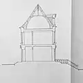 Élévation du pignon sud du château.