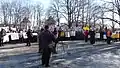 Manifestations devant le Riigikogu contre les hausses d'impôts du gouvernement en 2012.