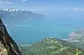 Vue du Léman depuis la crête des rochers de Naye.