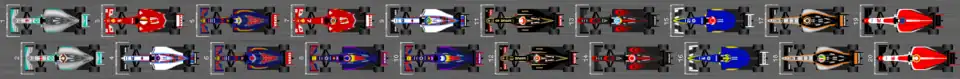 Schéma de la grille de départ du Grand Prix d'Espagne 2015.