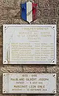 Plaques commémoratives.
