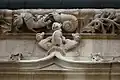 Détail de la façade de la maison à tourelle du XVe&nbsp;siècle à Verneuil-sur-Avre.