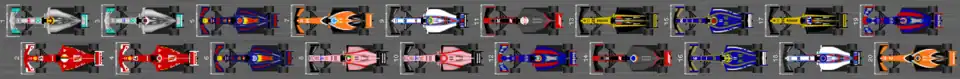 Schéma de la grille de départ du Grand Prix d'Espagne 2017