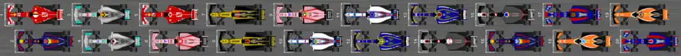 Schéma de la grille de départ du Grand Prix du Mexique 2017