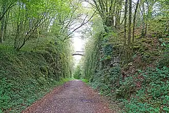 La tranchée ferroviaire et le pont.
