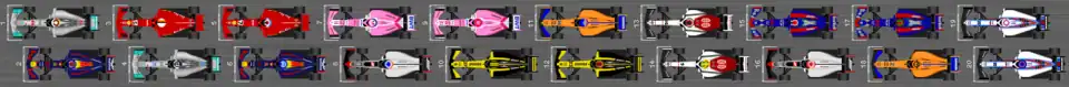 Schéma de la grille de qualification et de départ du Grand Prix de Singapour 2018.