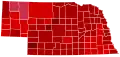 Vainqueur républicain par comté : Ricketts en rouge.
