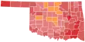 Vainqueur républicain par comté (T2) : Stitt en orange et Cornett en rouge.