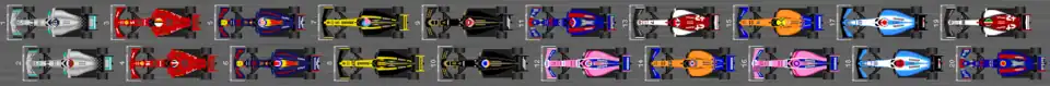 Schéma de la grille de départ du Grand Prix de Chine 2019