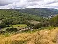La gare et le Bois des Échelles depuis le col de la Roche.