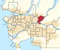 Frontière de la circonscription en 2023.