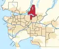 Frontière de la circonscription en 2023.