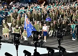 Défilé des représentants de l'Australie.