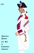 20e&nbsp;régiment d'infanterie de ligne de 1791 à 1793