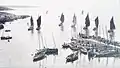 Régate dans le port de Brigneau vers 1920.