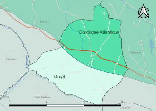 Carte en couleur présentant le(s) SAGE couvrant le territoire communal