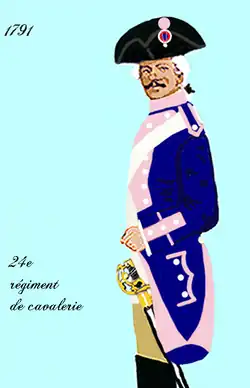 24e&nbsp;régiment de cavalerie de 1791 à 1792, puis 23e&nbsp;régiment de cavalerie