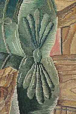 Détail de la Tapisserie Hrnčířství (1924-1925), musée des Arts décoratifs de Prague
