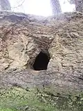 Grotte dans la falaise à la Pointe du Glugeau.