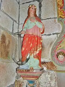 L'église Notre-Dame-de-la-Clarté, statue de Santez Spe (sainte Espérance en breton).