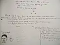 Manuscrit littéraire avec croquis préparatoires.