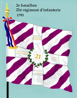 Drapeau du 2e bataillon du 21e régiment d'infanterie de ligne de 1793 à 1804