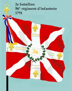 Drapeau du 2e bataillon du 56e régiment d'infanterie de ligne de 1791 à 1793