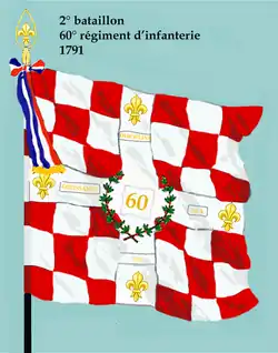 Drapeau du 2e bataillon du 60e régiment d'infanterie de ligne de 1791 à 1793