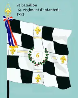 Drapeau du 2e&nbsp;bataillon du 6e&nbsp;régiment d'infanterie de ligne de 1791 à 1793