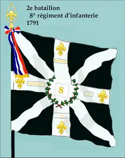 Drapeau du 2e bataillon du 8e régiment d'infanterie de ligne de 1791 à 1793