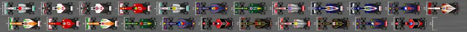 Schéma des résultats de la seconde séance d'essais libres du Grand Prix d'Australie 2012