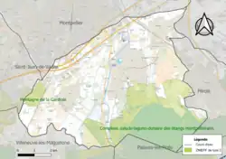 Carte des ZNIEFF de type 2 sur la commune